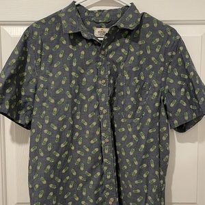 Marine Layer Chambray shirt in Pineapple Print